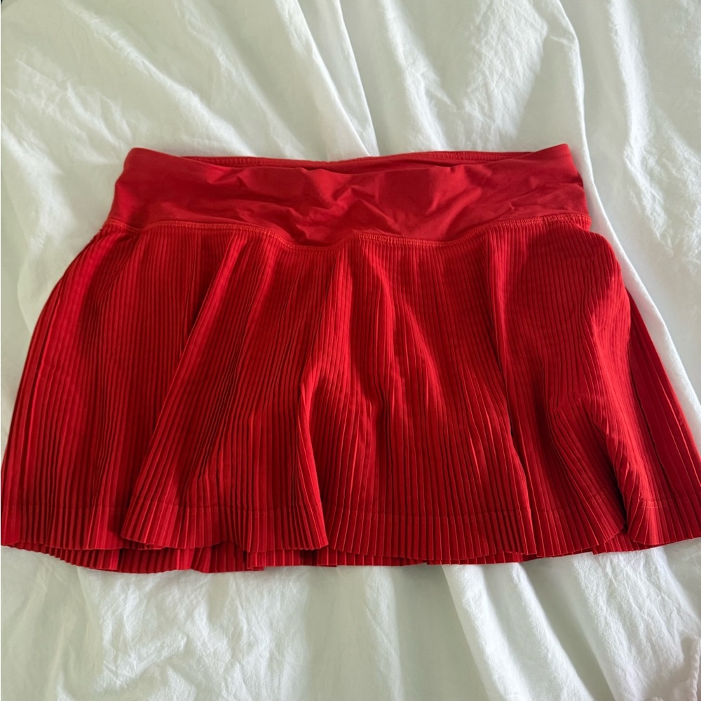 Lululemon Red Pleated Mini Skirt - Women